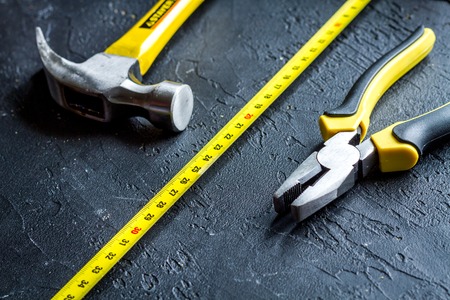 Tools for repairing close up on dark backgroundの写真素材