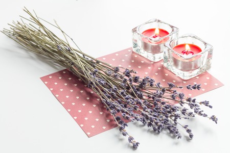 concept of Valentines Day love letter on white backgroundの写真素材