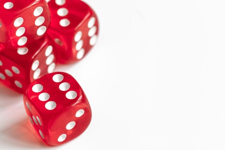 concept luck - dice gambling on white background