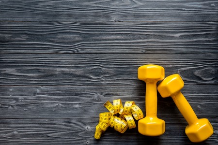 concept preparing to fitness sports equipment top view mock upの写真素材