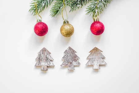 Christmas sales on white background top viewの写真素材