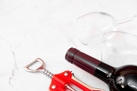 concept Valentine Day with wine top view mock upの写真素材