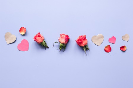 concept of Valentines Day with heart background mock upの写真素材