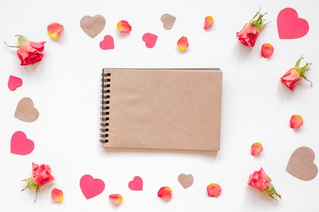 concept of Valentines Day with heart background mock upの写真素材