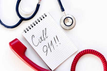 concept calling doctor to home check up top view.