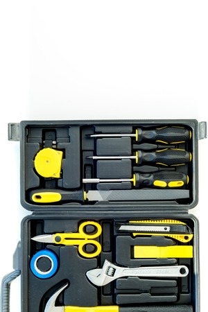 Tools for repairing top view on white background