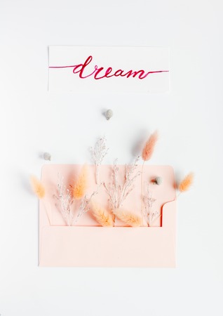 calligraphy floral pattern top view dreamの写真素材
