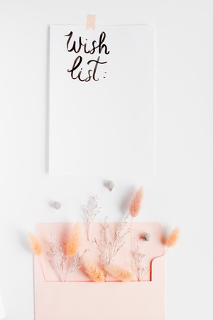 concept calligraphy and floral pattern top view mock upの写真素材