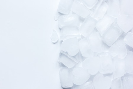 ice cubes for freeze drinks pattern on white desk background top view mock-upの写真素材