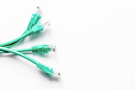 concept network internet cable on white background top view