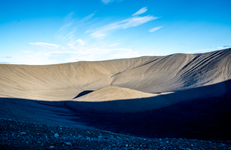 Hverfjall volcanic crater near lake Myvatn in Icelandの写真素材