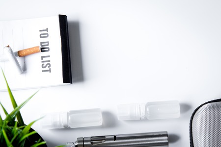 elimination of tobacco smoking electronic cigarette white backgrの写真素材