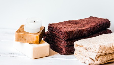 Preparation for spa treatments on white background close upの写真素材