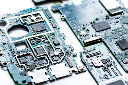 Concept repair smartphone gadgets on whiteの写真素材