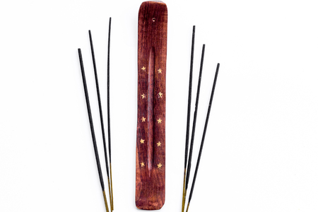 incense sticks for fresh air on white background top viewの写真素材