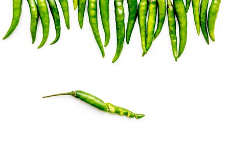 hot chilli pepper pattern on white background top viewの写真素材