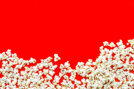 frame of popcorn from above copy spaceの写真素材