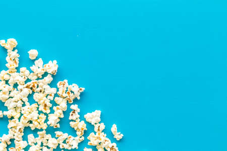 frame of popcorn from above copy space