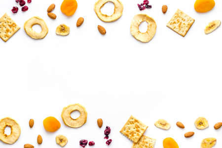 Snacks - party food set - with nuts and dried fruits top viewの写真素材