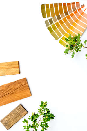 Sample of material and color scheme for interior design, above viewの写真素材