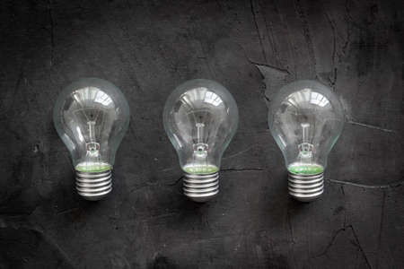 A lot of light bulbs top view. Renewable eco energy concept