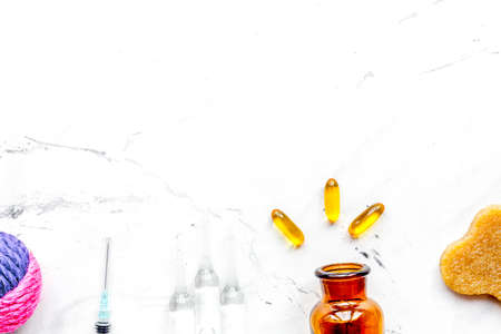 concept pets care treatment on stone background top viewの写真素材