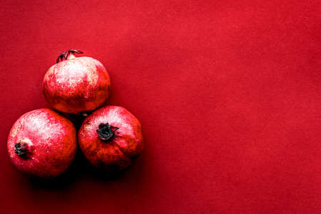 Red set with pomegranateの写真素材