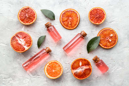 Red oranges essential oil with vitamin c for beauty care aroma therapyの写真素材