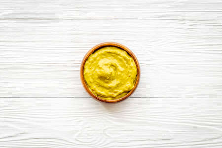 Bowl of guacamole avocado dip. Homemade guacamole cookingの写真素材