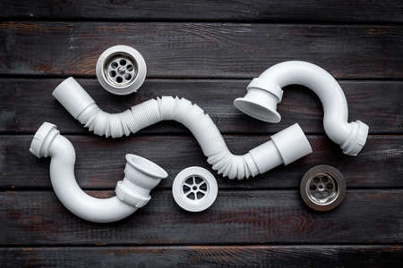 Flaylay of plumbing pipes and equipment, top view