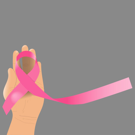 Breast Cancer Ribbon. pink ribbon vector illustrationのイラスト素材
