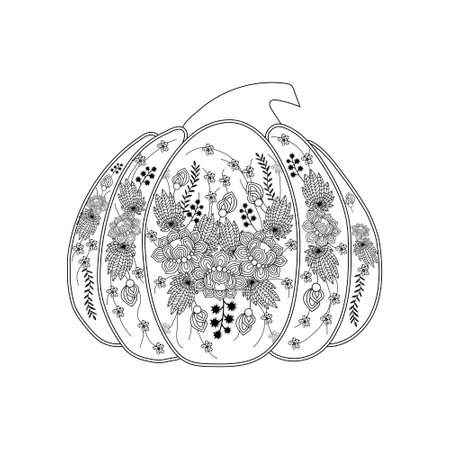Outline pumpkin vector illustrationのイラスト素材