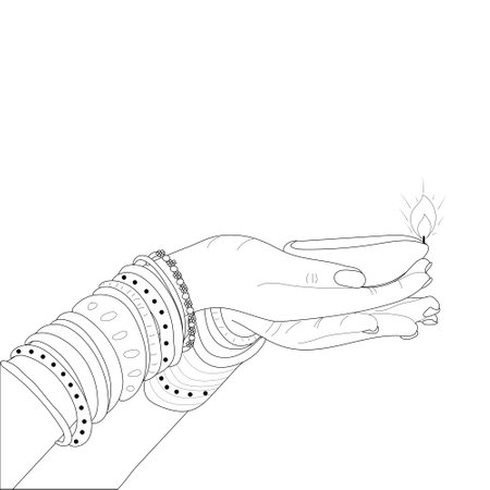 Diwali Holiday. outline vector illustrationのイラスト素材