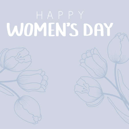 Happy Women's Day minimalistic cardのイラスト素材
