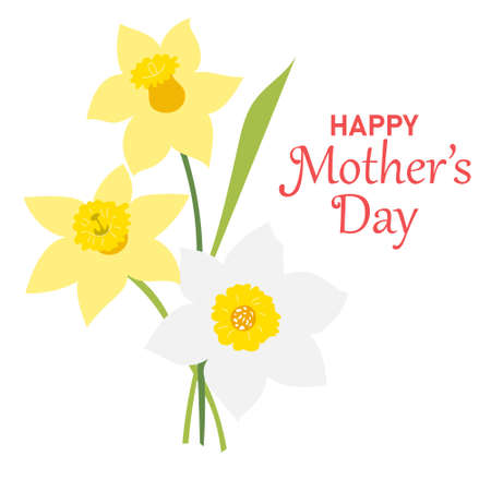 Happy Mother's Day card. greeting card with flowers. vector illustrationのイラスト素材
