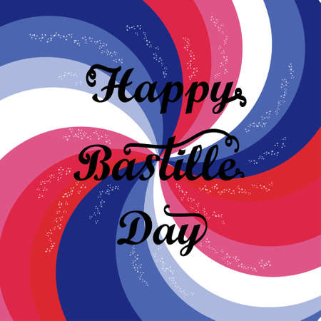 Happy Bastille Day greeting card. vector illustrationのイラスト素材