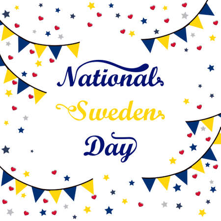 National Sweden Day vector illustration. Abstract vector greeting card.のイラスト素材