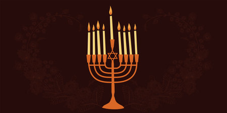 Jewish holiday Hanukkah. vector illustrationのイラスト素材