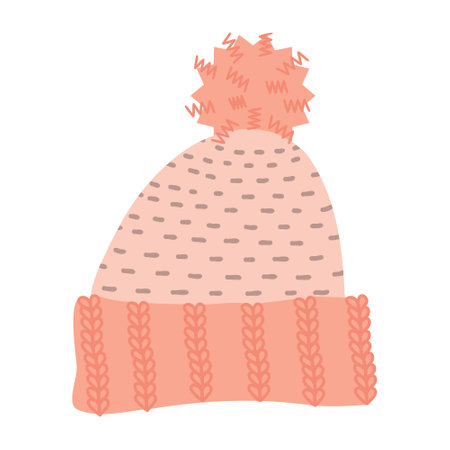 Knitting Hat for winter. isolated headwear. vector illustrationのイラスト素材