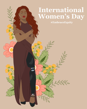 International Women's Day 2023. Body positive concept. Embrace equityのイラスト素材