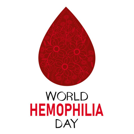 World Hemophilia Day poster. Vector illustration with blood drop.のイラスト素材