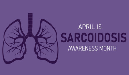 April is Sarcoidosis Awareness Month. immune system disease. horizontal vector illustrationのイラスト素材