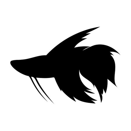 Silhouette of cockerel fish. Vector image for logo, card, banners.のイラスト素材