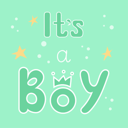 It's a Boy arrival card. baby boy card. vector illustrationのイラスト素材