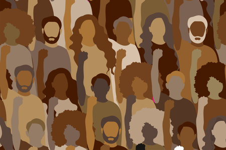 Seamless pattern of African American people. Black History Month background. Seamless vector pattern.のイラスト素材