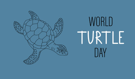 World Turtle Day banner. Vector illustration in flat design.のイラスト素材