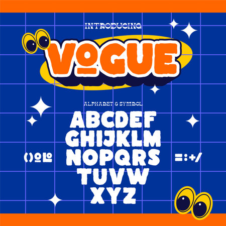 Vogue playful and bold font, modern typeface design. Alphabet vector illustrationのイラスト素材