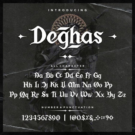 Deghas Vintage gothic - modern font on old fashion leather background.のイラスト素材