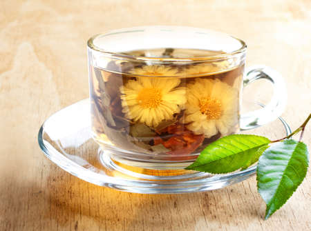 Pu-Erh tea leaves Jasmine teaの写真素材