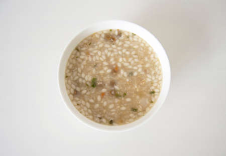 Beef congee top viewの写真素材